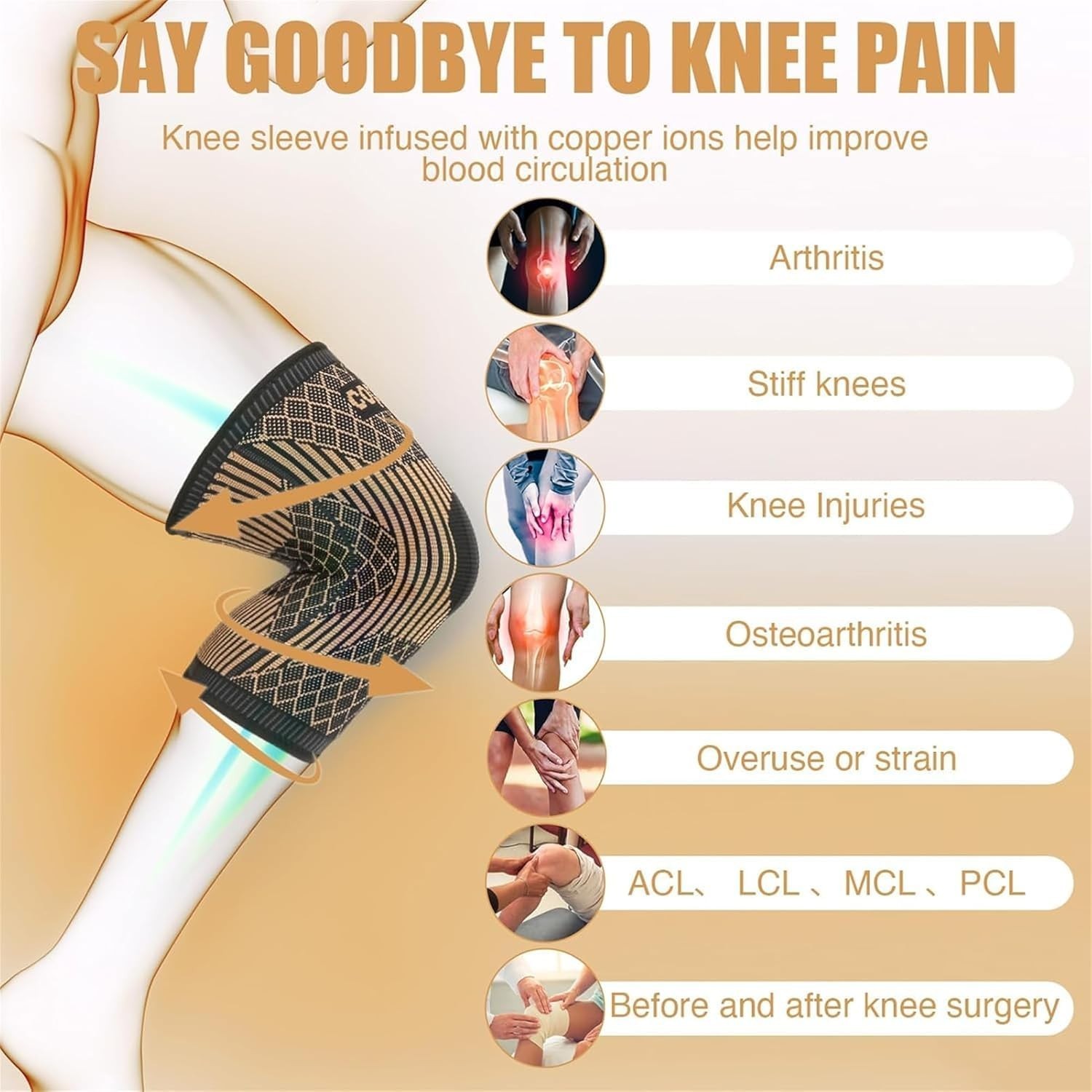 Innovative Large Compression Knee Sleeve – Alleviate Pain for Active Lifestyles