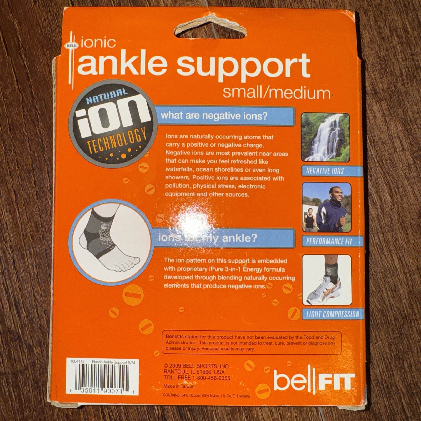 Adult Bell Ankle Support Small/Medium Injury Negative Ionic Compression Socks