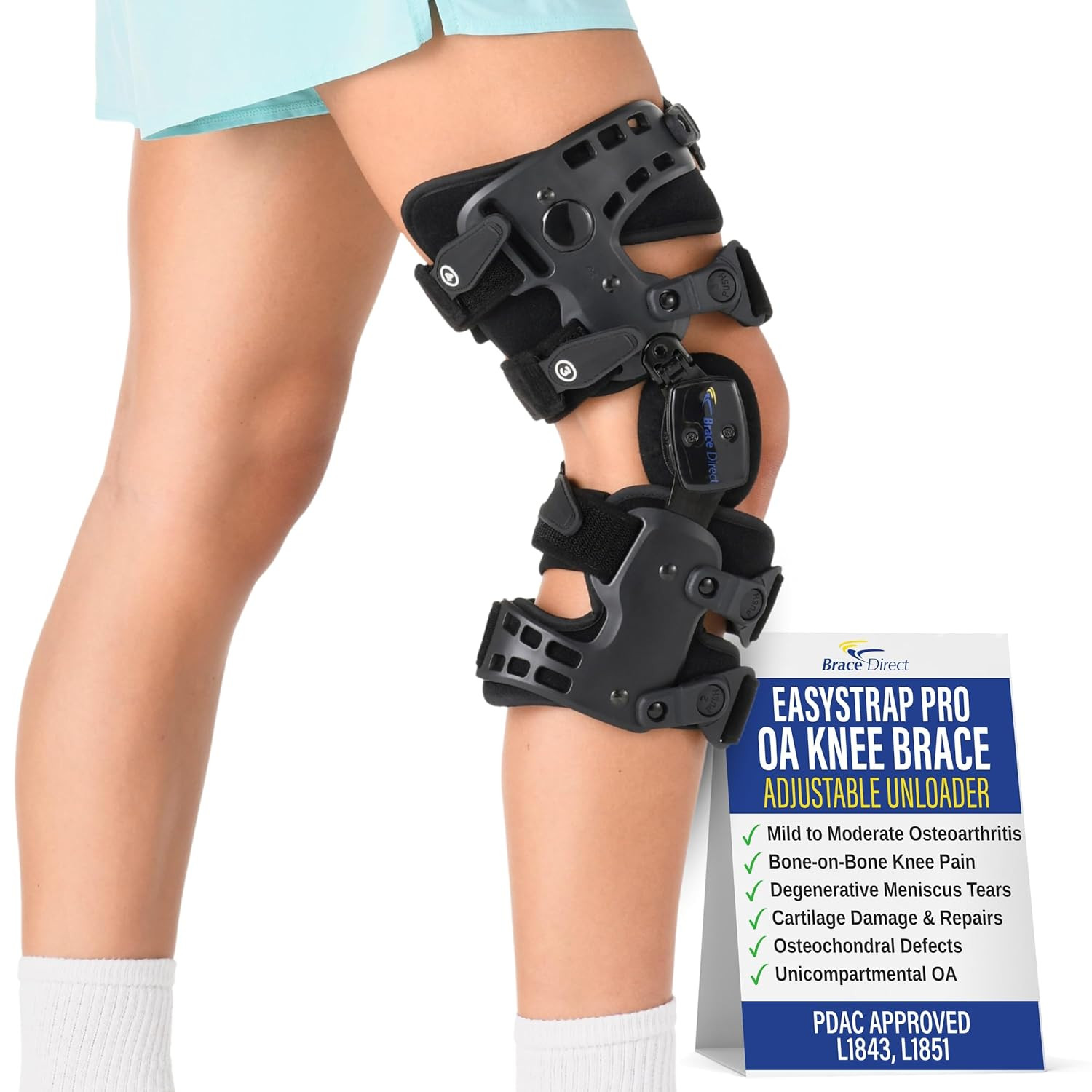 Adjustable OA Unloader Knee Brace for Pain Relief – Right Leg Support