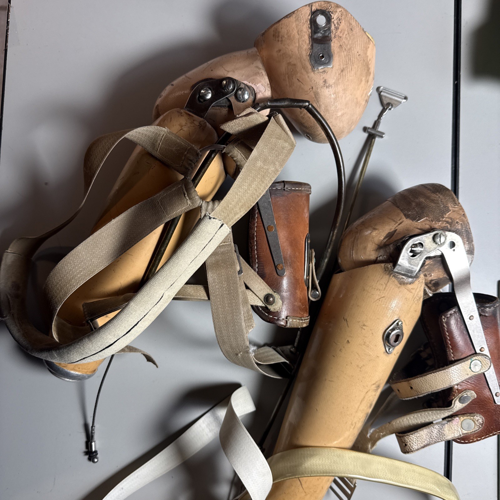 Vintage Pair Of Prosthetic Adult Arms With Parts Display Steampunk Art