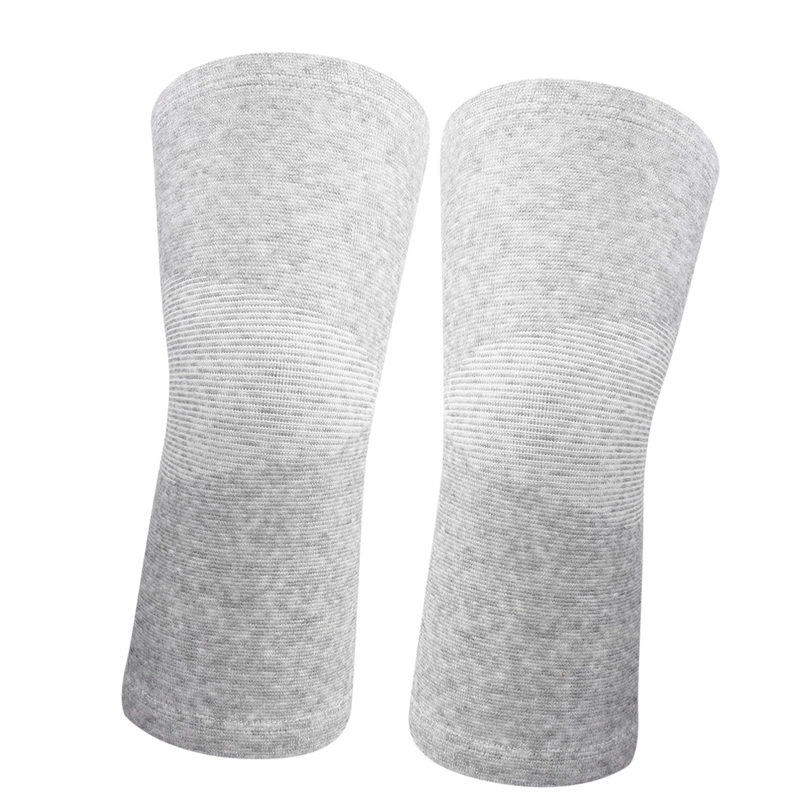 1 Pair Elastic Bamboo Knee Protector Carbon Fiber Sleeve (Gray L)