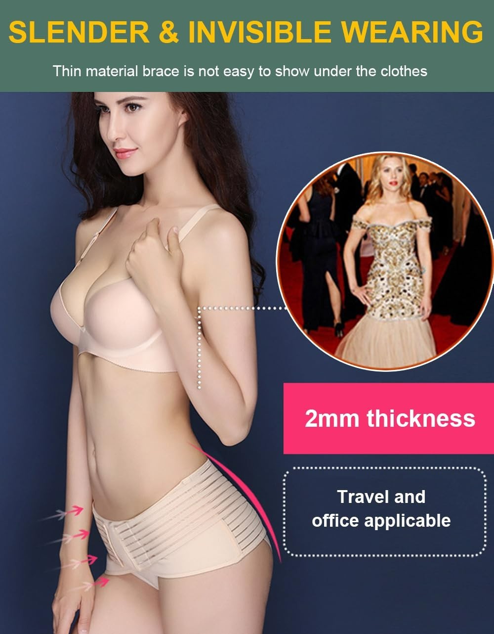 Thin and Lightweight Back Support Belt for Women – Adjustable & Breathable