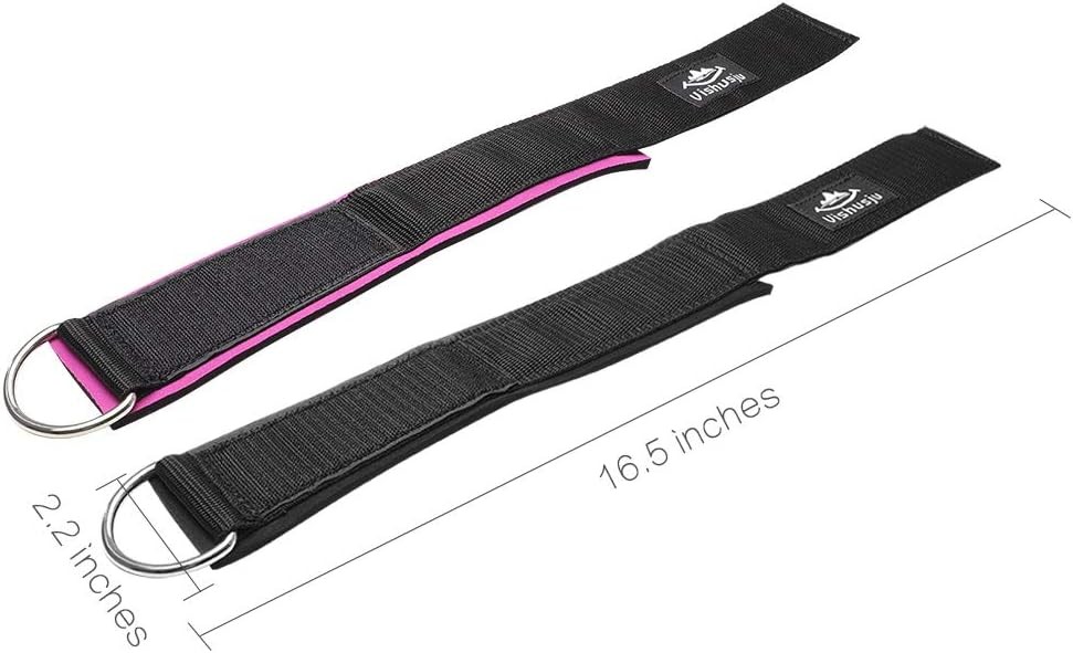 Ankle Straps Wrist Cuffs 5.5mm Neoprene Padded Large D-Ring for Cable Machines