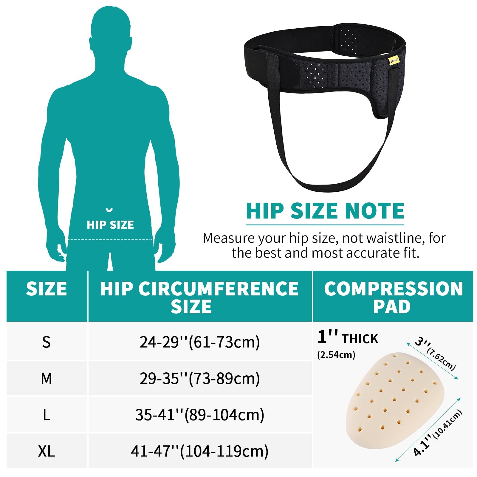 Tenbon Hernia Belts for Men and Women Left or Right Side Hernia Support Truss…