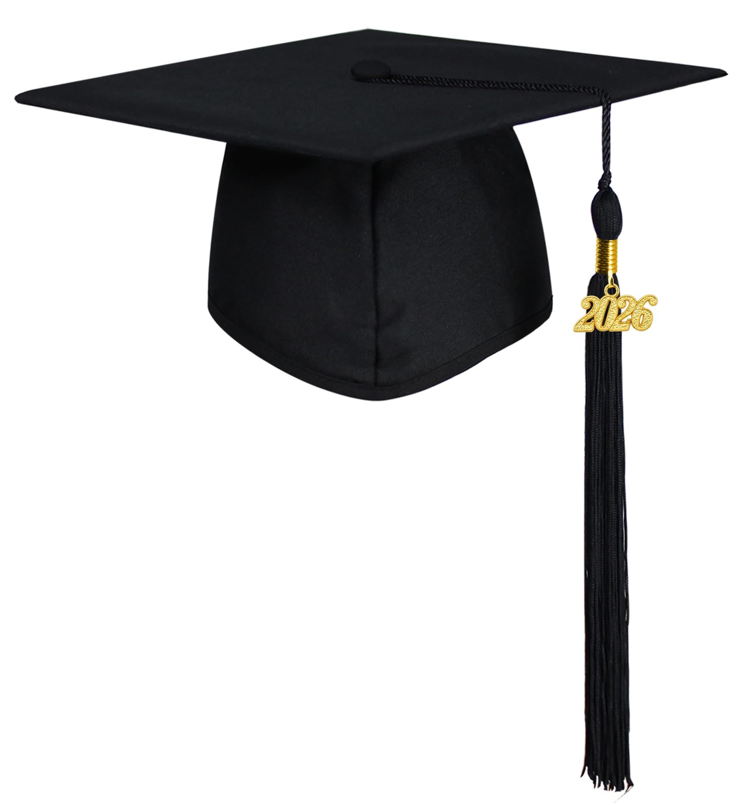 GraduationMall Unisex Adult Matte Graduation Cap with 2026 One Size, Black