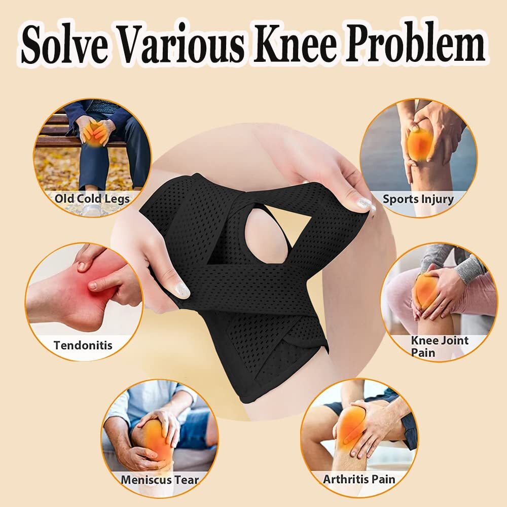 Knee Brace with Side Stabilizers Relieve Meniscus Tear Pain ACL Arthritis Straps
