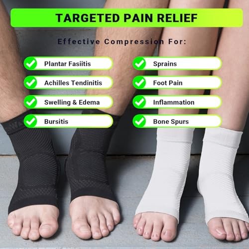Ankle Brace Compression Sleeve – Plantar L / XL (see size chart) Black/Black