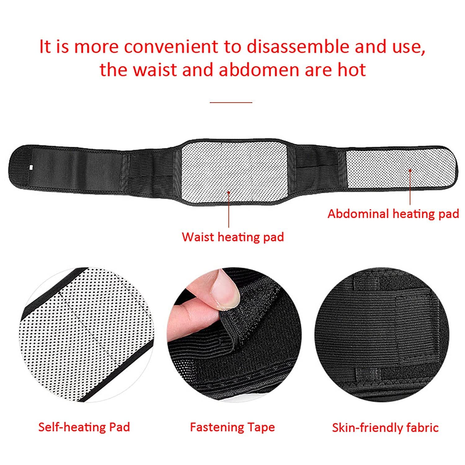 Back Support Brace Belt Lumbar Lower Waist Magnetic Pain Relief Adjust Trimmer