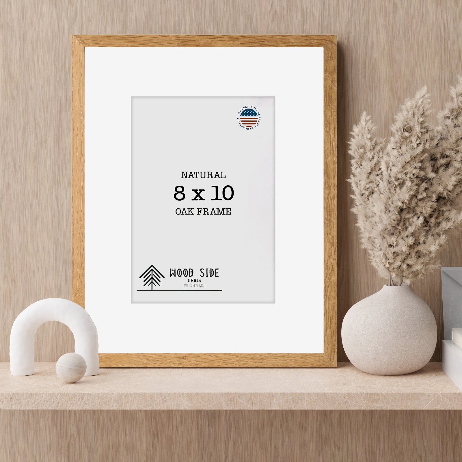 Oak Wood Picture Frames – Natural Solid Wood Glass Photo Frames Wall Tabletop