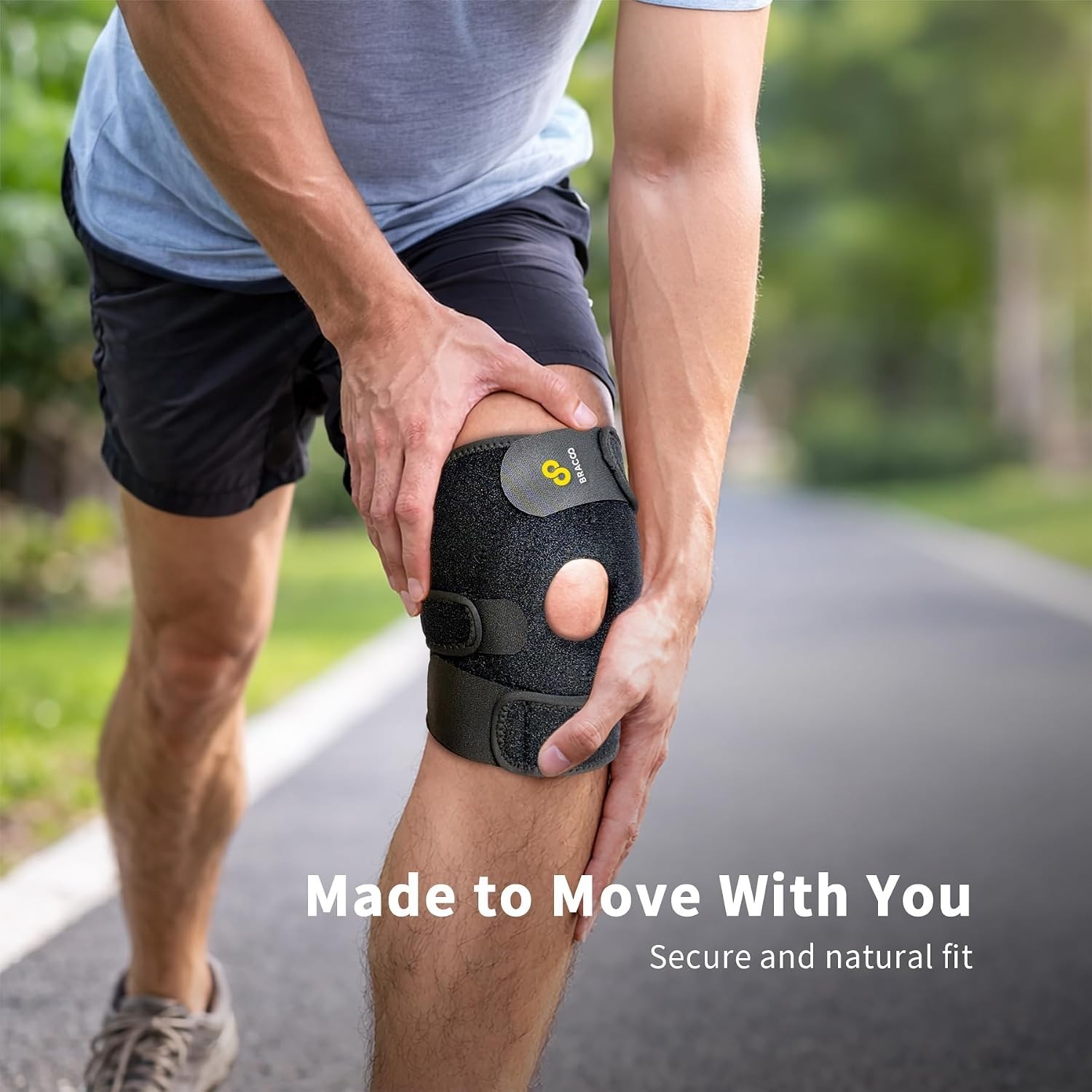 Open-Patella Knee Compression Sleeve for Injury Recovery – Breathable Neoprene