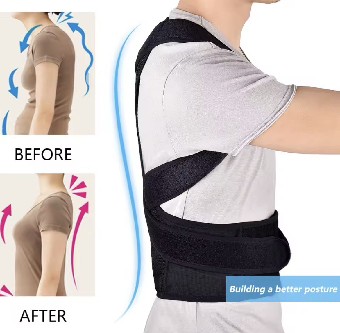 Back Aligner Bad Posture Fix Hunchback Corrector Back Support Belt Size Large
