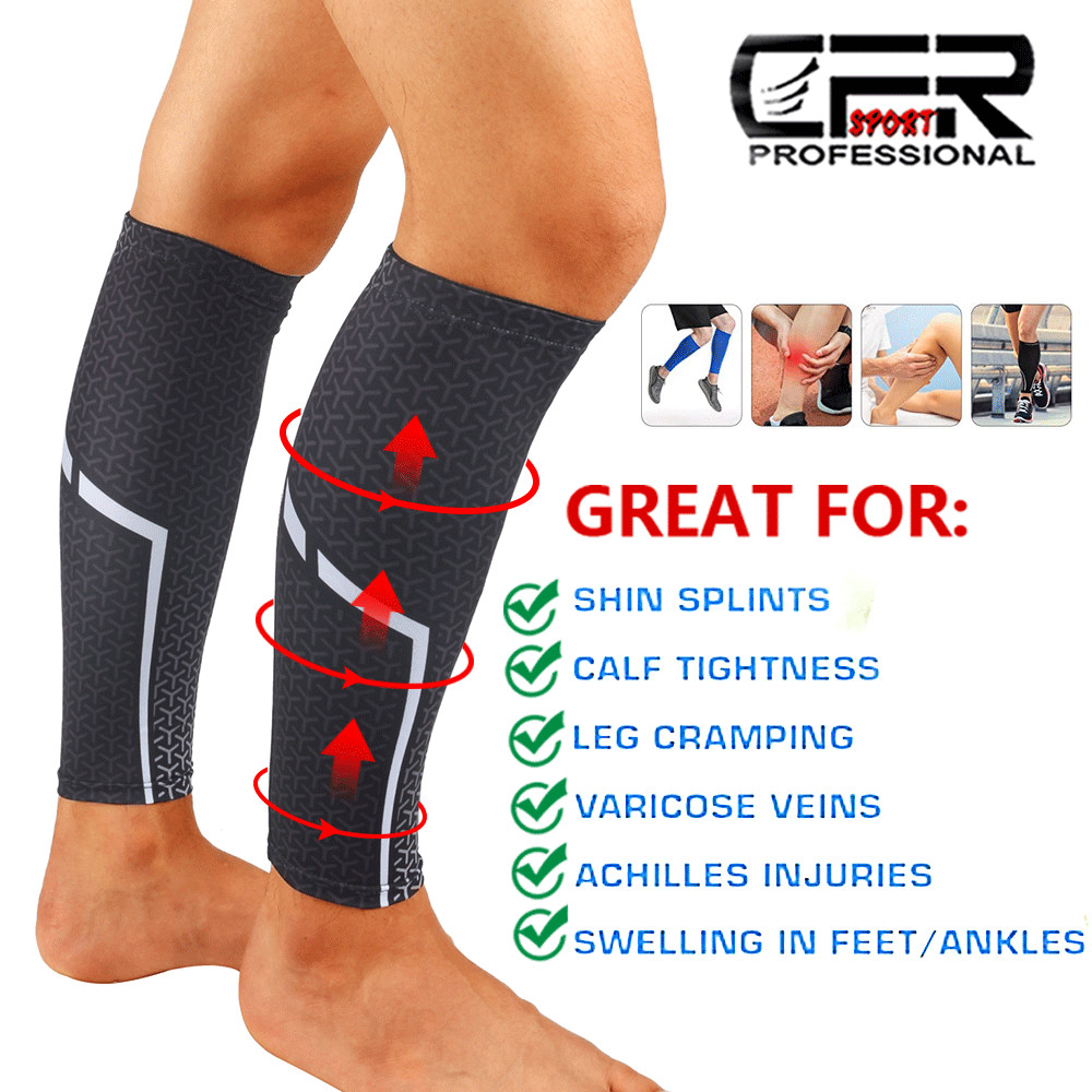 Compression Sleeve Leg Calf Brace Support Socks Sport Gym Pain Relief Men Womens