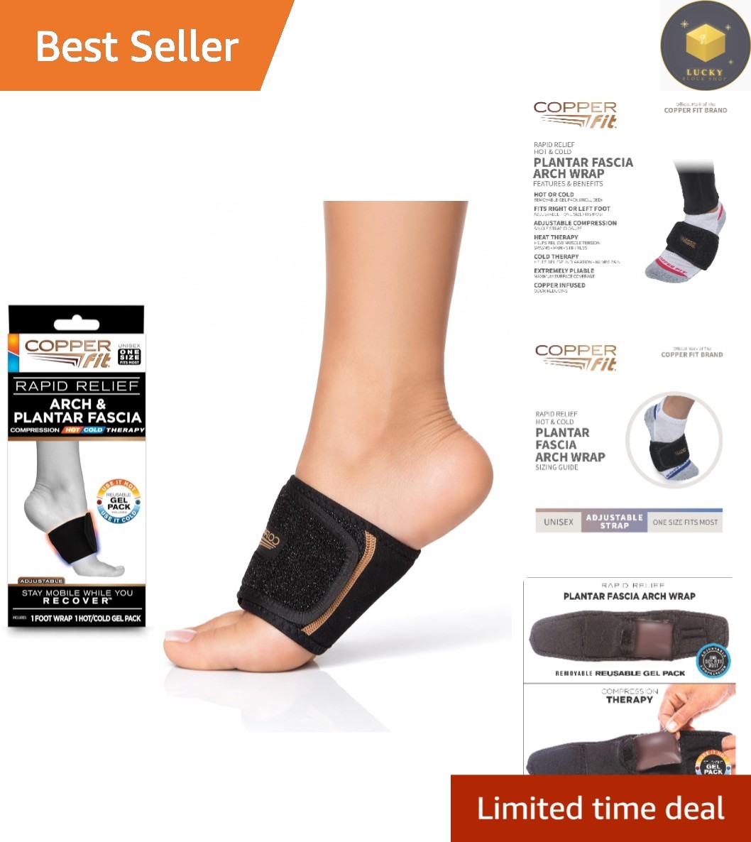 Plantar Fascia Foot Wrap with Removable Hot/Cold Gel Pack – Adjustable Comfort