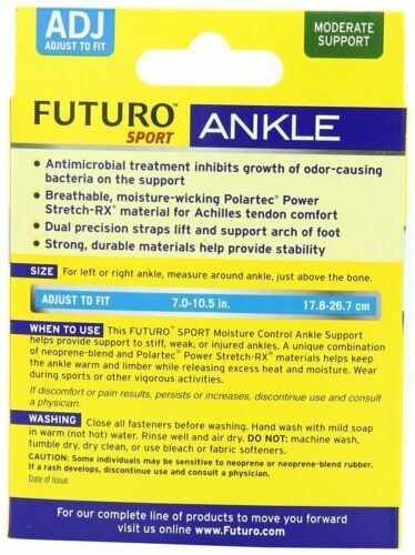 Futuro Sport 48635 Ankle Support Moisture Control Moderate Adjustable Fit 1ct