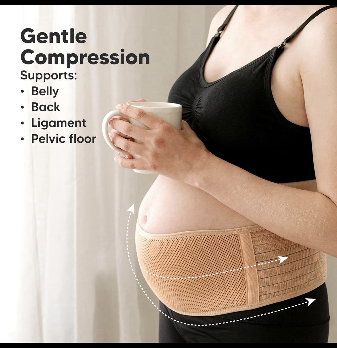 KeaBabies Ease Maternity Support Belt M/L Breathable Stretchable Beige