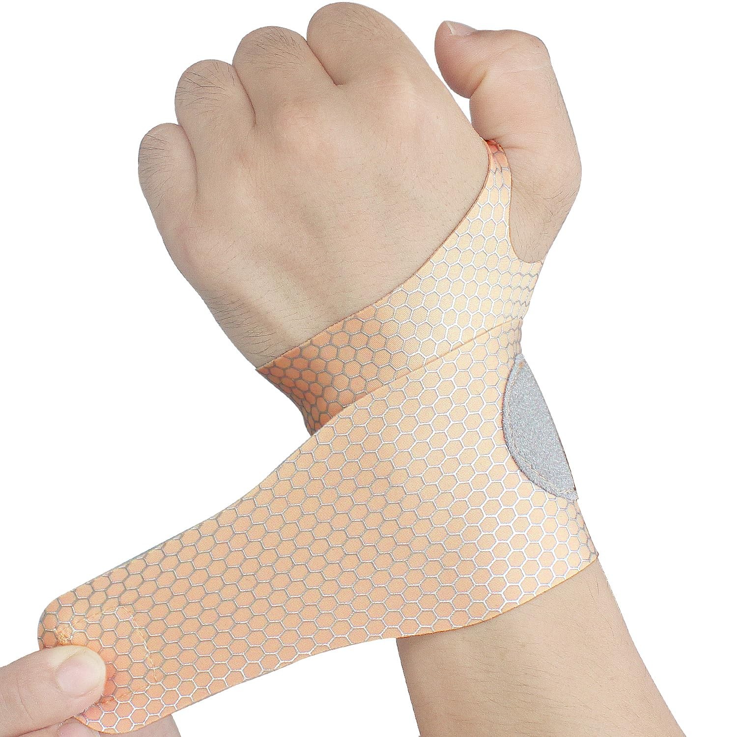 2 Pcs Ultra-Thin Wrist Brace Support for Carpal Tunnel, One Size, Skin Tone