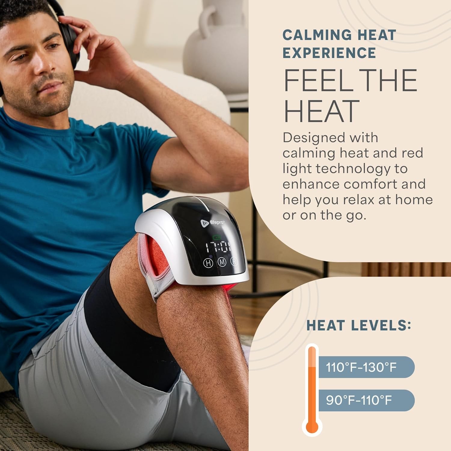 LifePro Knee Massager with Heat and Red Light Therapy (Open Box)