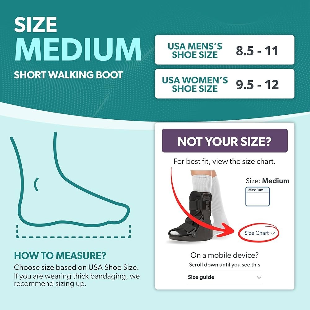 BraceAbility 10A13 Short Fracture Boot Medium