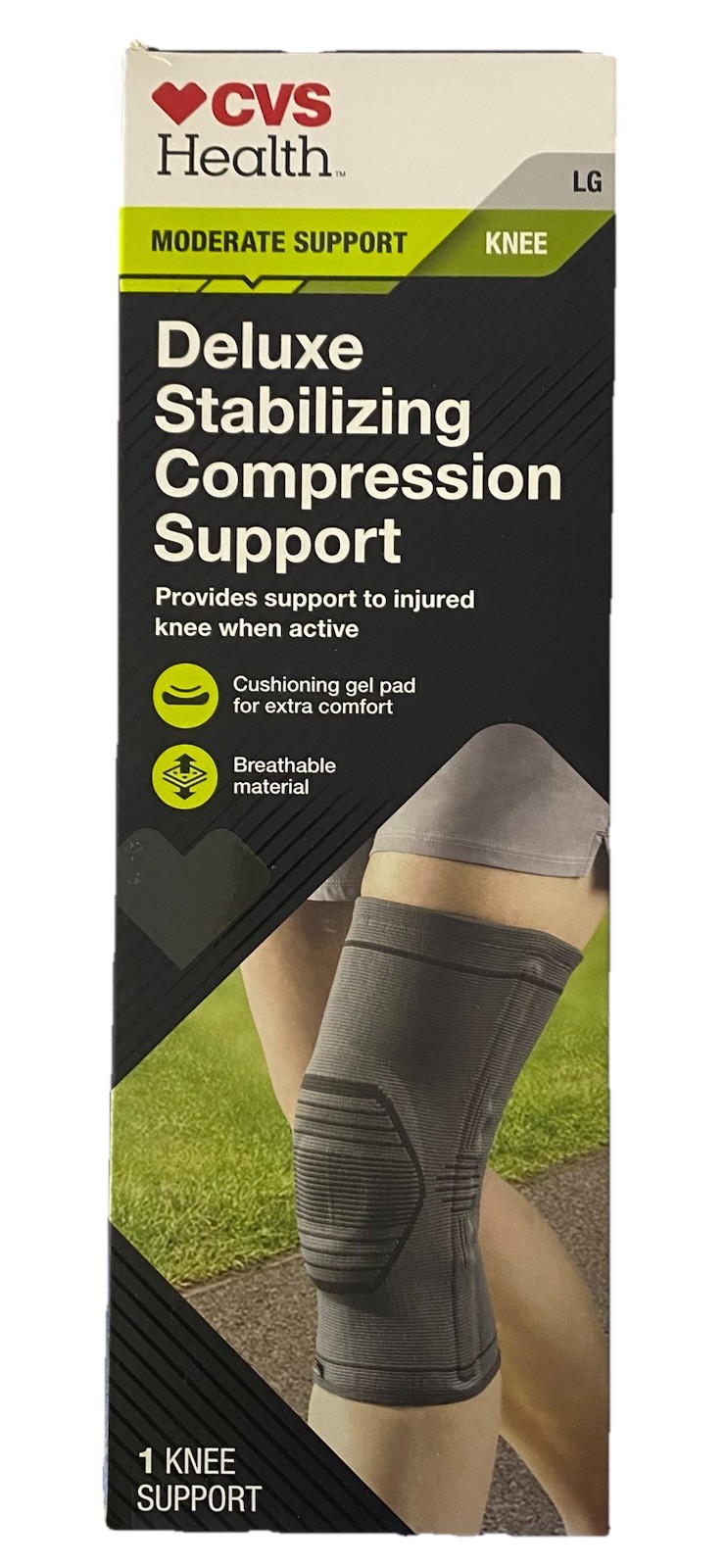 CVS Health Deluxe Stabilizing Compression Knee Moderate Support LARGE
