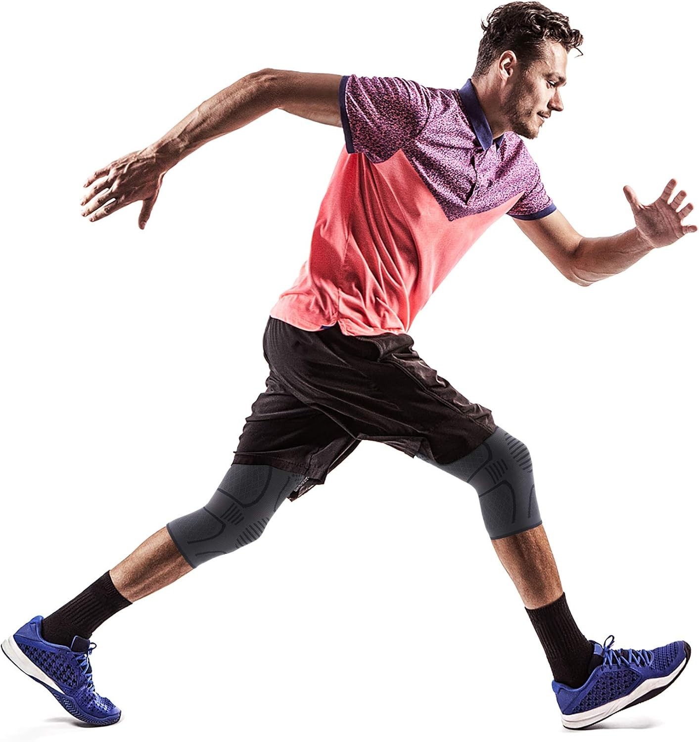 2 Pack Copper Knee Brace Compression Sleeve for Running Sports Gym Pain