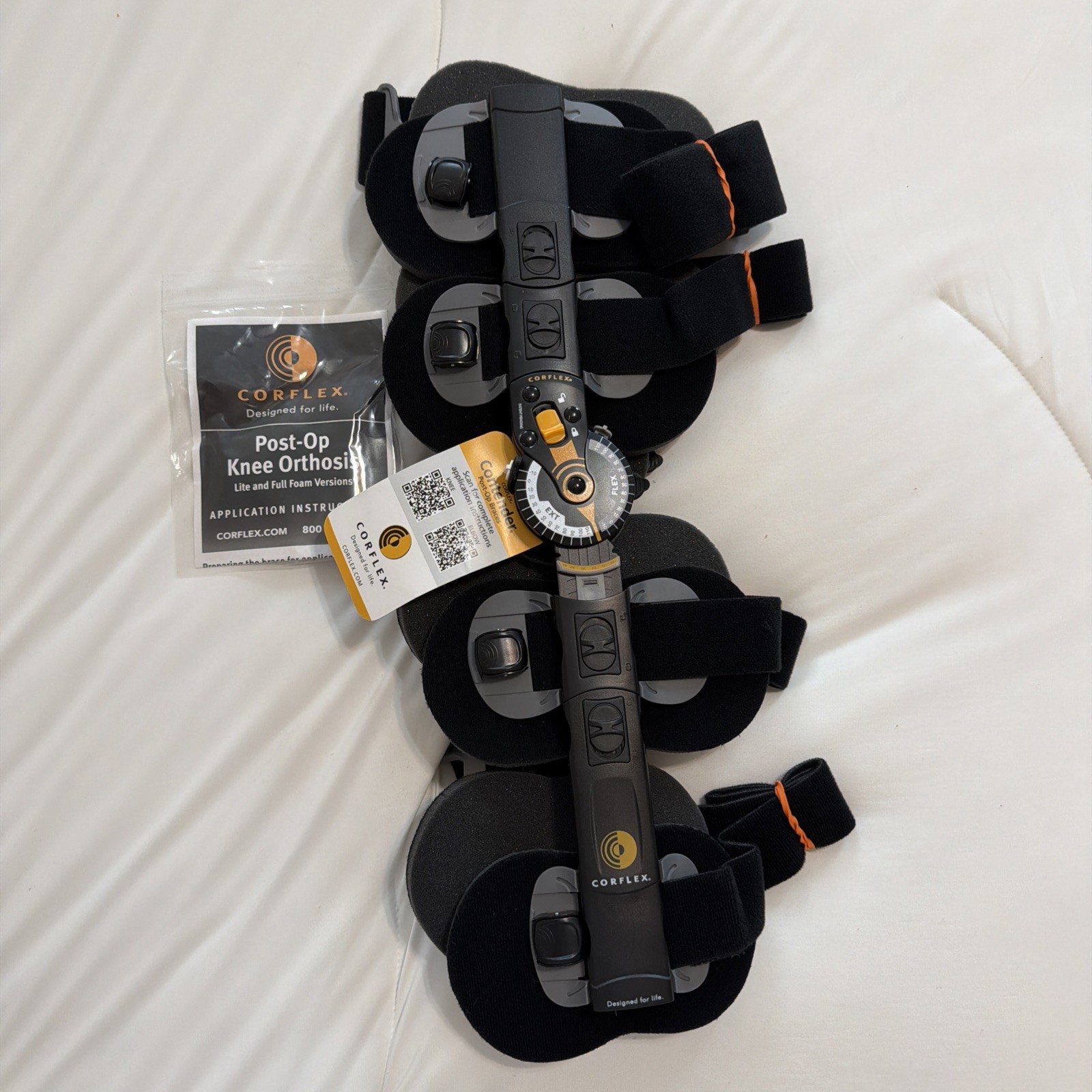 Corflex Contender Post-op Knee Brace Adjustable Length Knee Brace Universal BLK