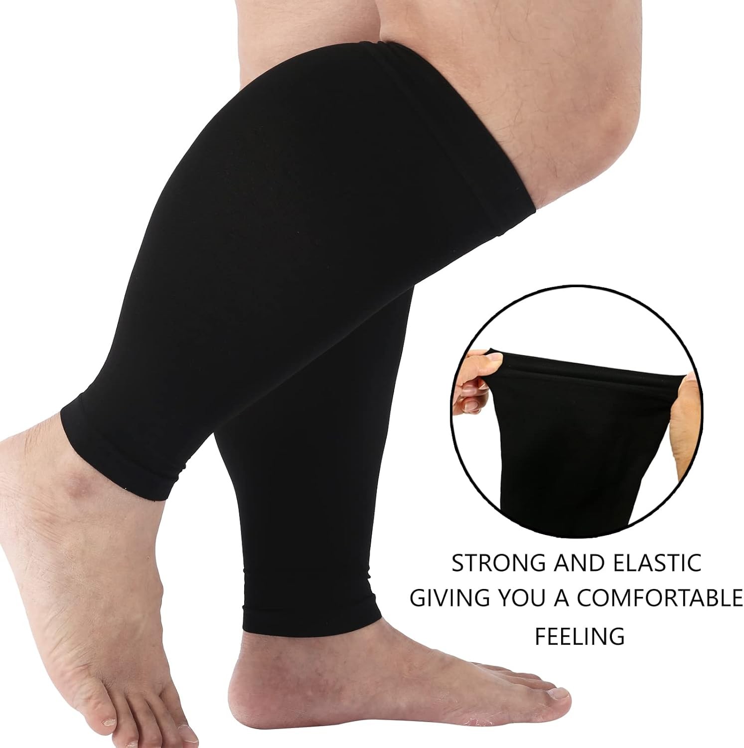 Unisex Calf Compression Sleeves Soft Stretch Leg Support Socks Running Training