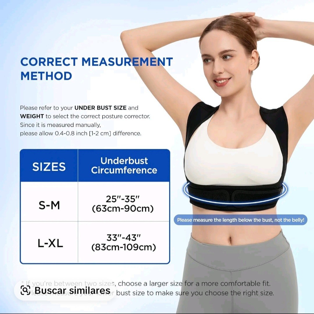 Vicorrect Adjustable Ergonomic Posture Corrector Black L/XL Back Shoulder