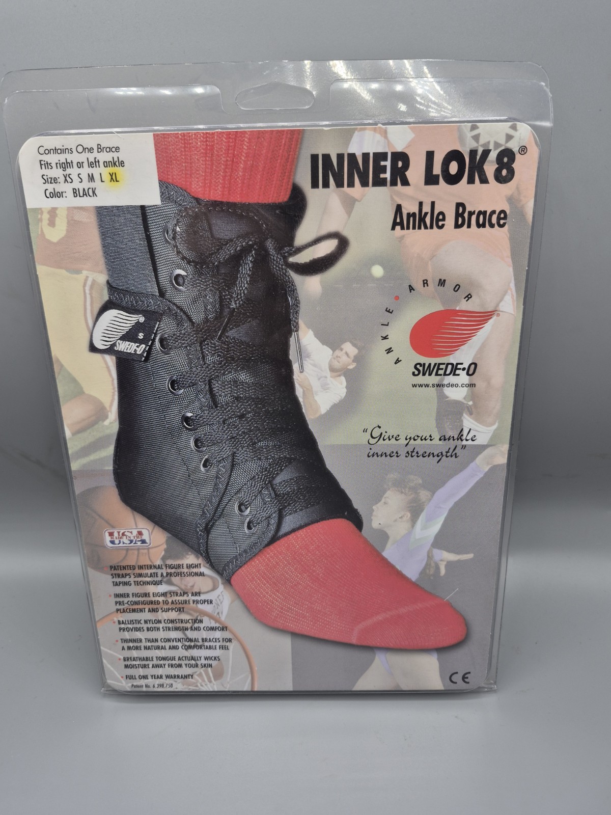 Swede-O Inner Lok 8 Ankle Support Black XLarge Free Shipping