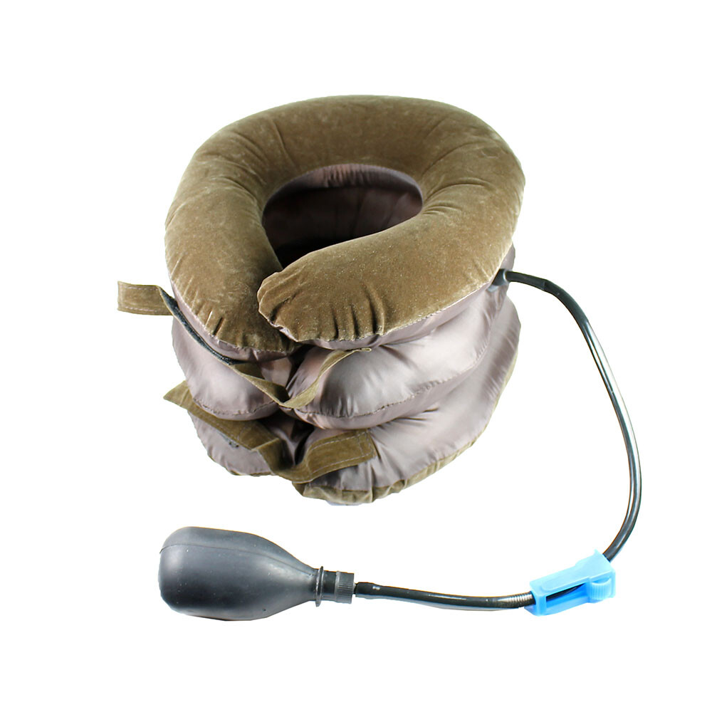 Brown Inflatable Neck Collar for Neck Shoulder Pain