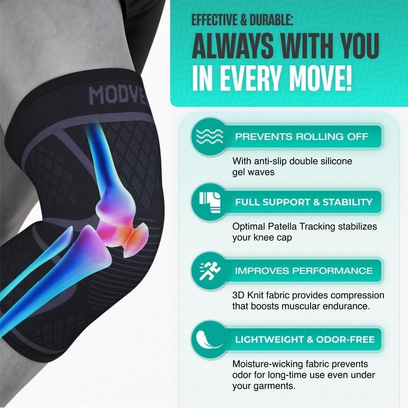 2 Pack Modvel Compression Knee Brace Unisex Small ORANGE