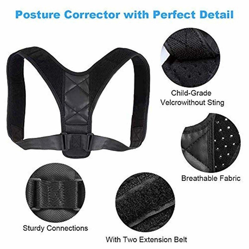 Men Women Adjustable Posture Corrector Back Shoulder Therapy Support Brace Belt