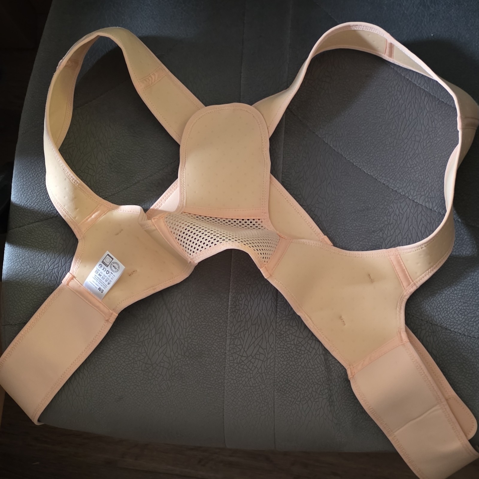 Adjustable Beige Posture Corrector Back Shoulder Brace S/M FDA CE REACH Approved