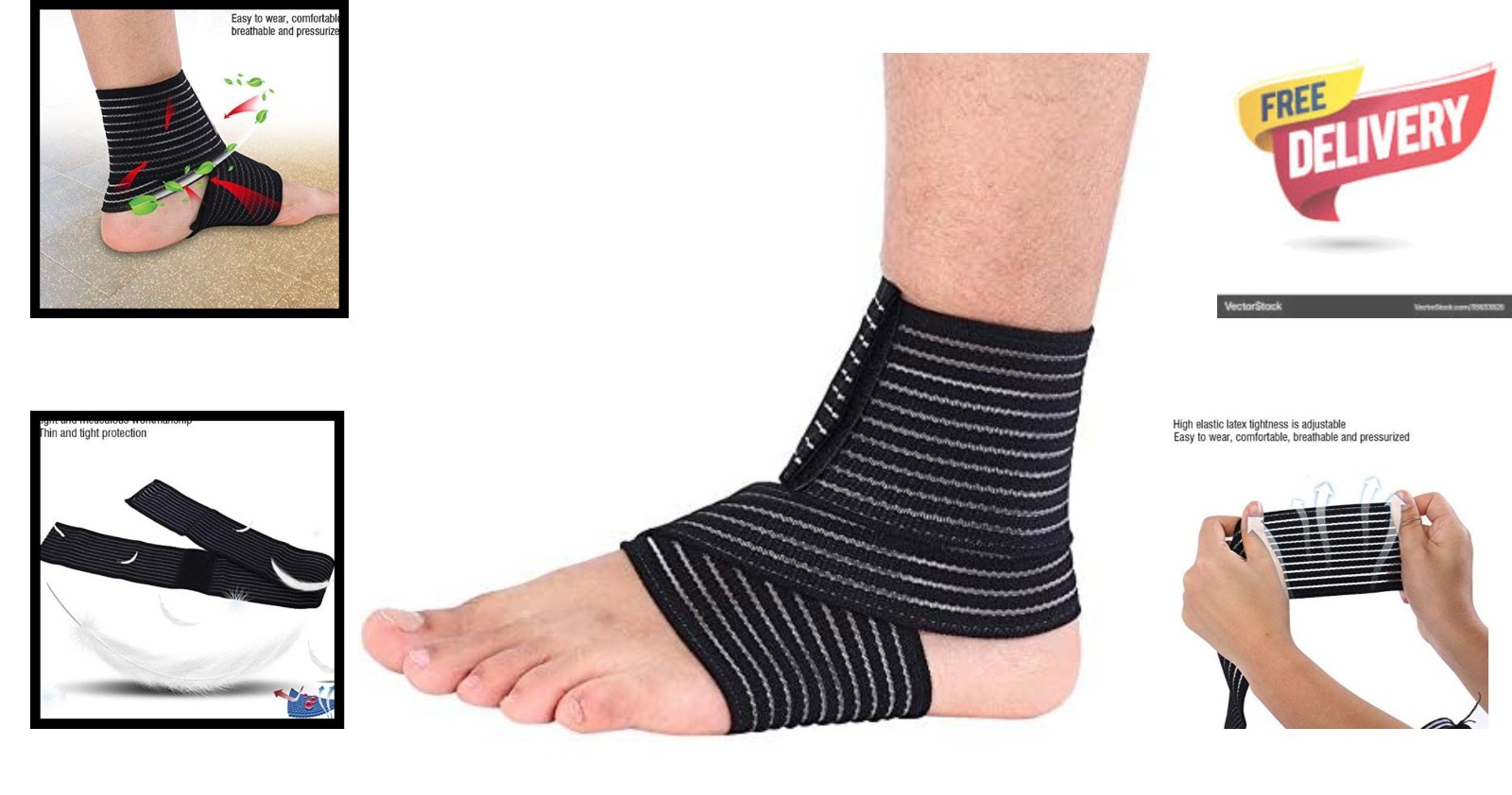 Multi-Hole Lining Ankle Support Brace – Effective Relief for Swelling & Injuries