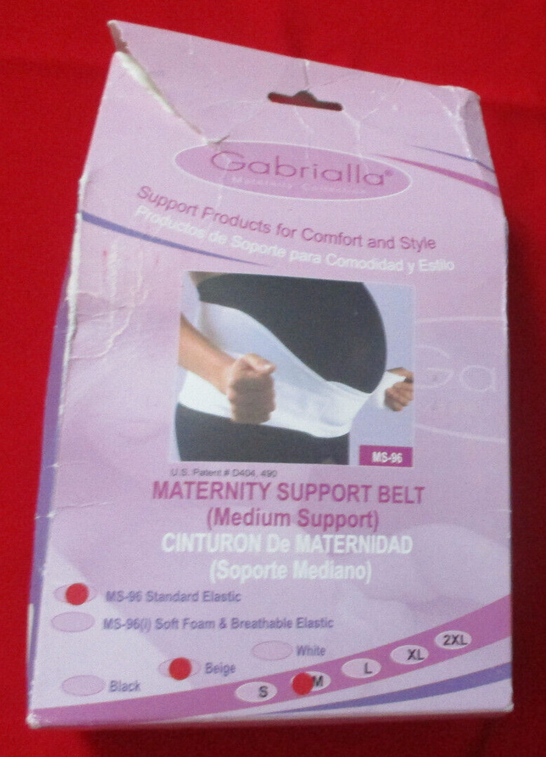 GABRIALLA MS-96 Beige Under Belly Maternity Belt Medium Back Support Size Medium
