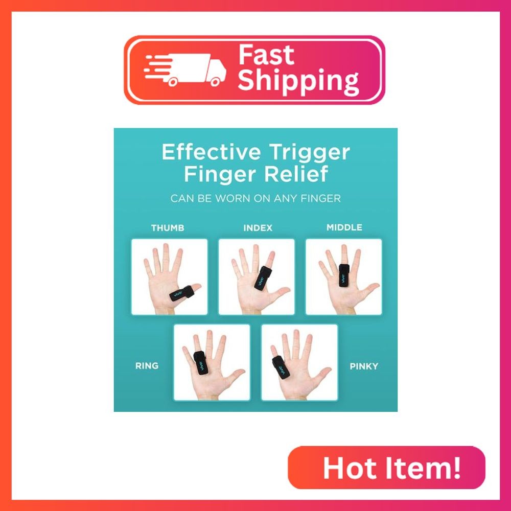 Vive Trigger Finger Splint – Support Brace for Middle, Ring, Index, Thumb, Pinky