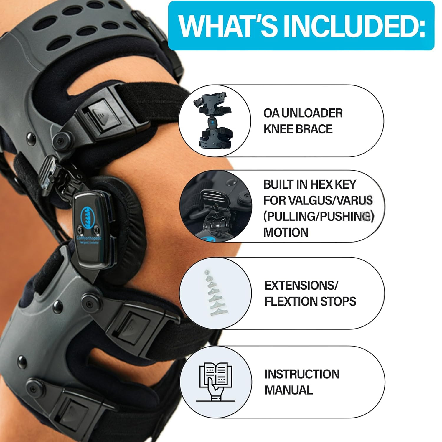 UPGRADED OA Unloader Knee Brace for Men and Women Medial Arthritis Pain & Osteoa