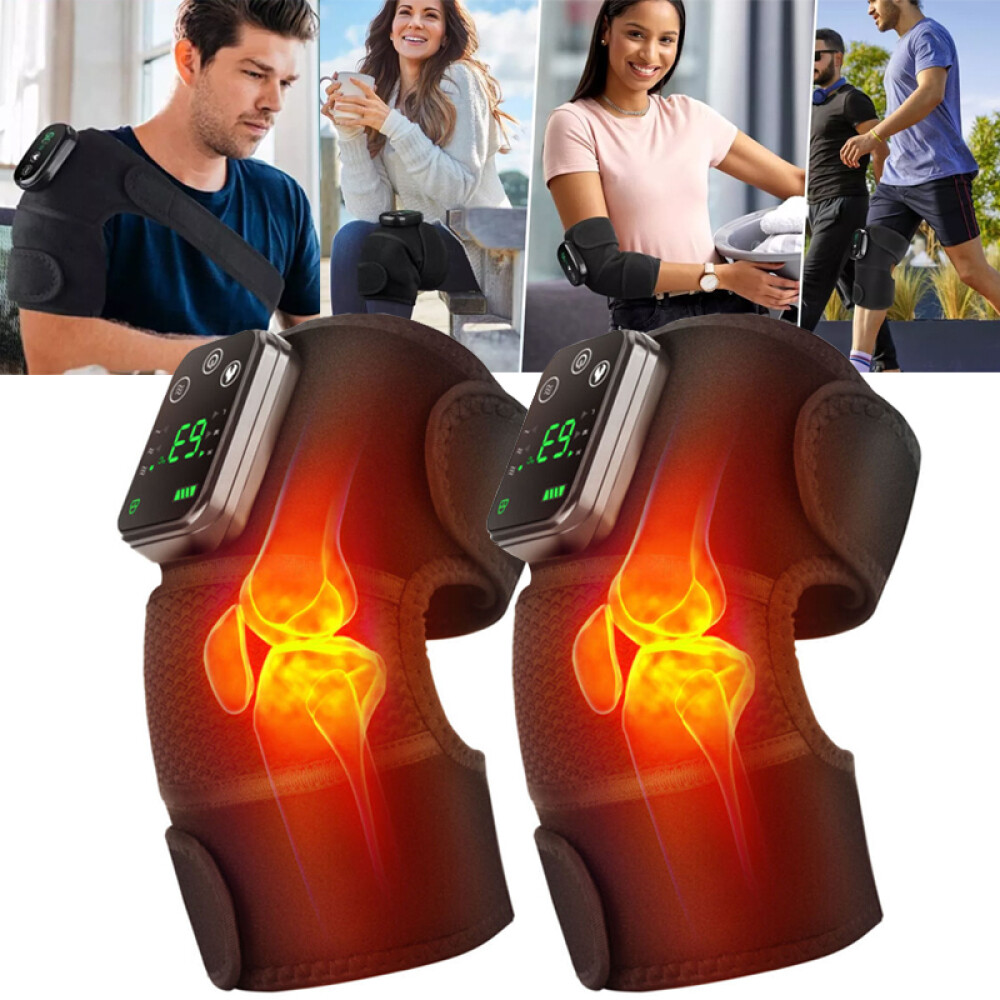 3in1 Knee Shoulder Elbow Massager Cordless Heat & Vibration Therapy Pain Relief