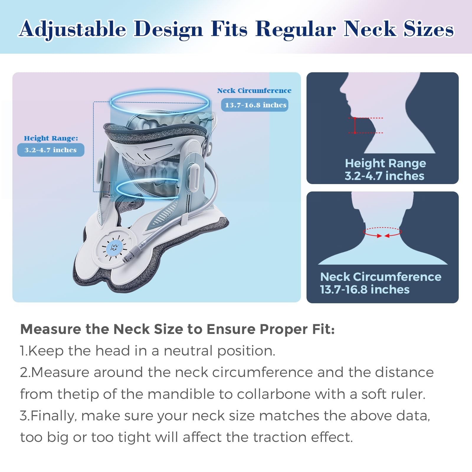 Cervical Traction Device, Neck Stretcher for Cervical Pain Relief, Air Pump N…