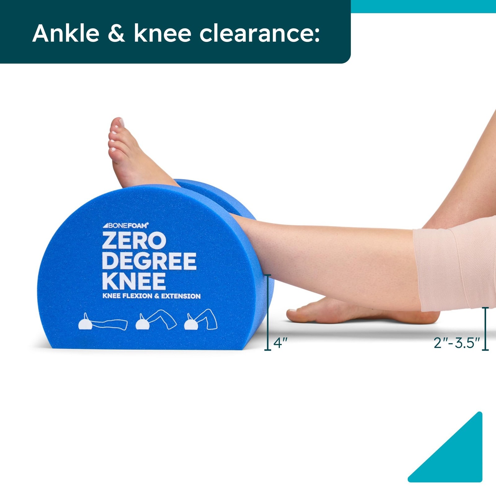 Zero Degree Knee Pillow – Surgery Knee Pillow – Knee Rehab – Foam Wedge – Phy…