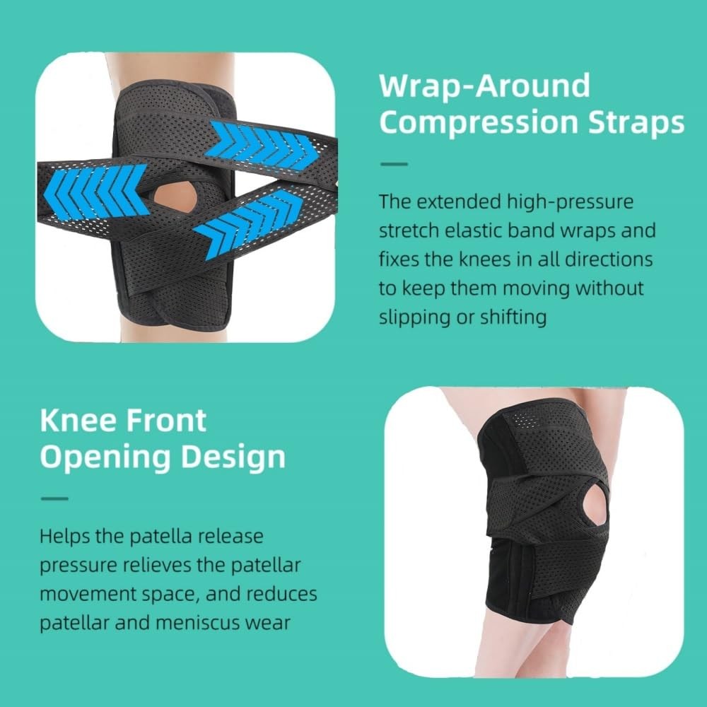 Malloraned Knee Brace for Women Men,Meniscus Support X-Large, Black