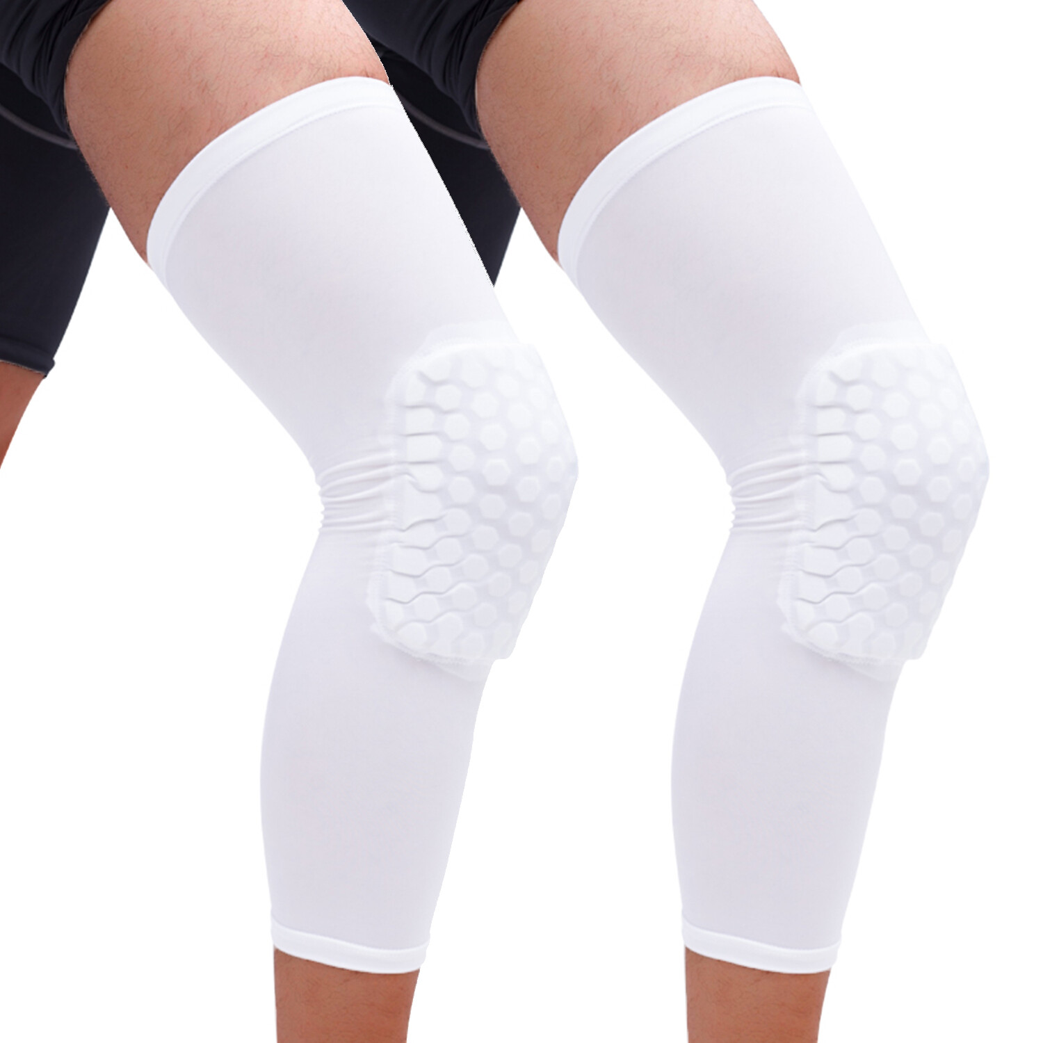 Honeycomb Knee Crashproof Antislip Basketball Leg Long Sleeve Hex Protector Gear