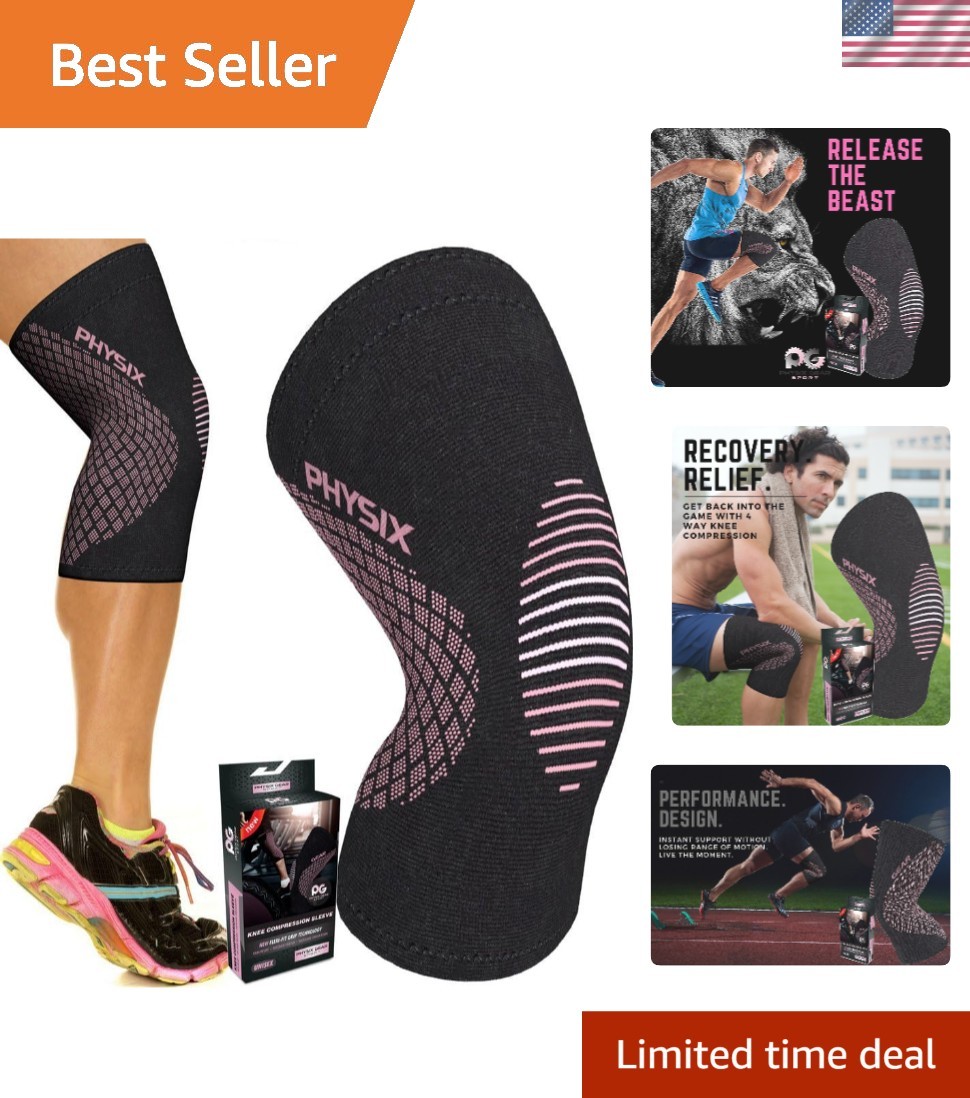 Physix Gear Knee Compression Sleeve for Men & Women – Best Compression Knee B…