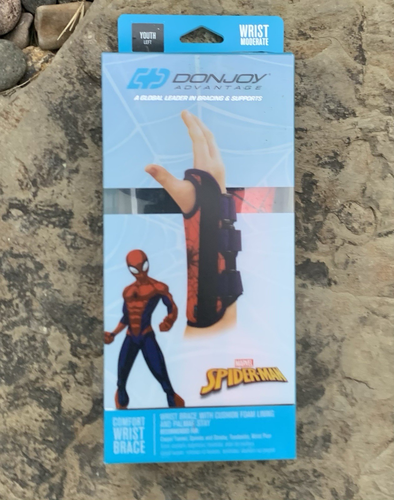 Donjoy Youth Left Wrist Brace. Spider-Man. Moderate. New
