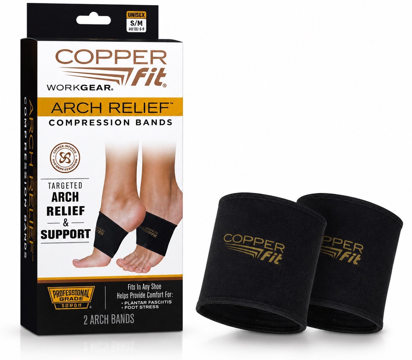 COPPER FIT Arch Relief Compression Bands (Professional Grade Tough) NIB