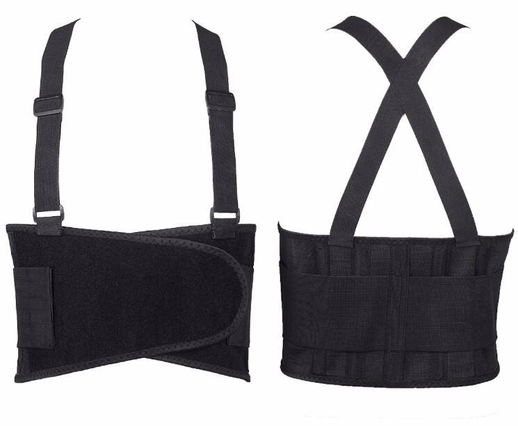 Heavy Duty Weight Lift Lumbar Lower Back Waist Support Belt Brace Suspender Work