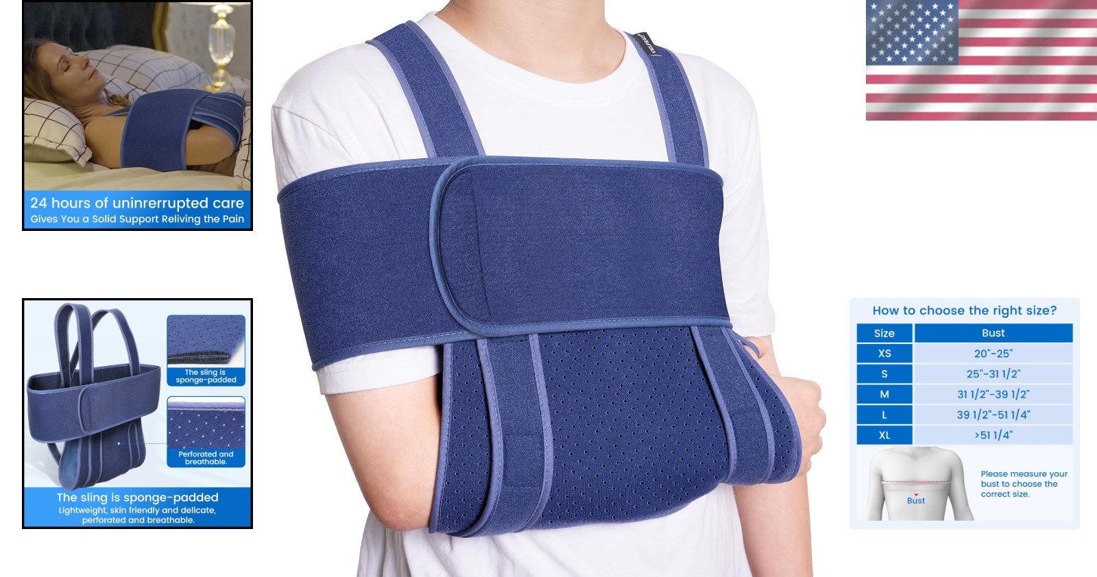 Lightweight Arm Sling for Comfort: Soft Shoulder Immobilizer for Recovery, M …