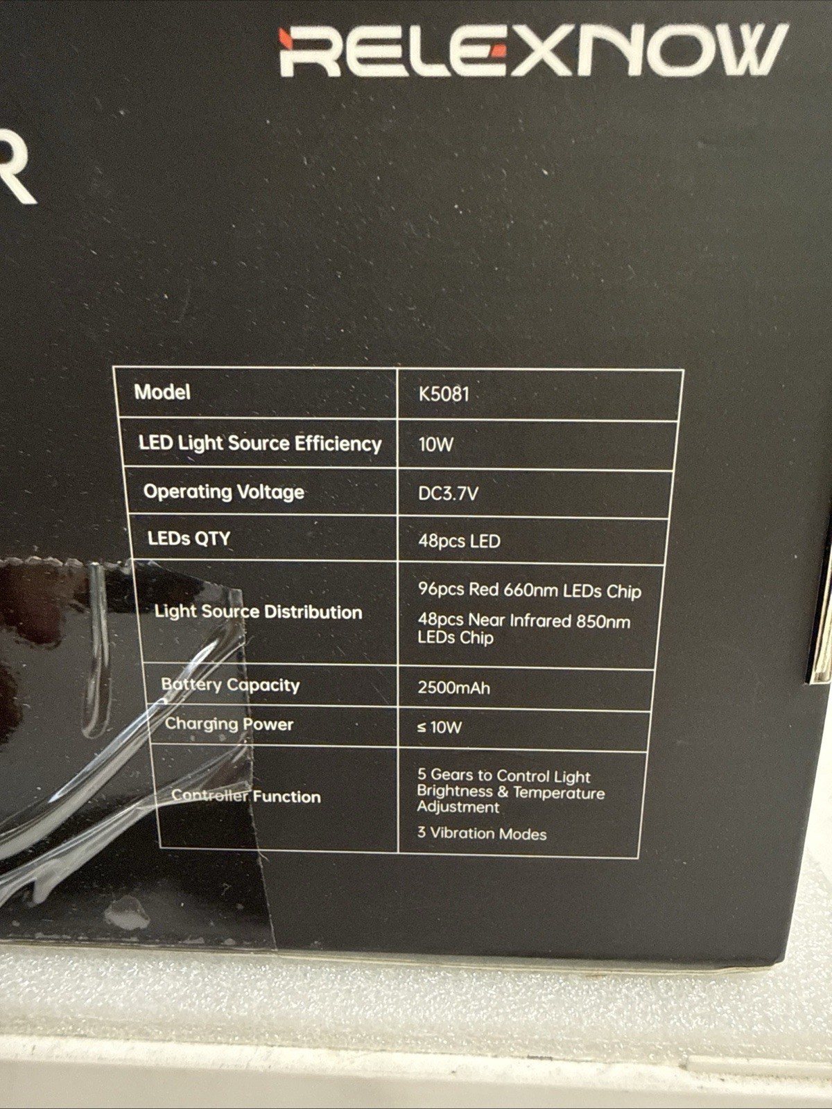 NIB Relexnow Knee Brace Near Infrared Light Therapy