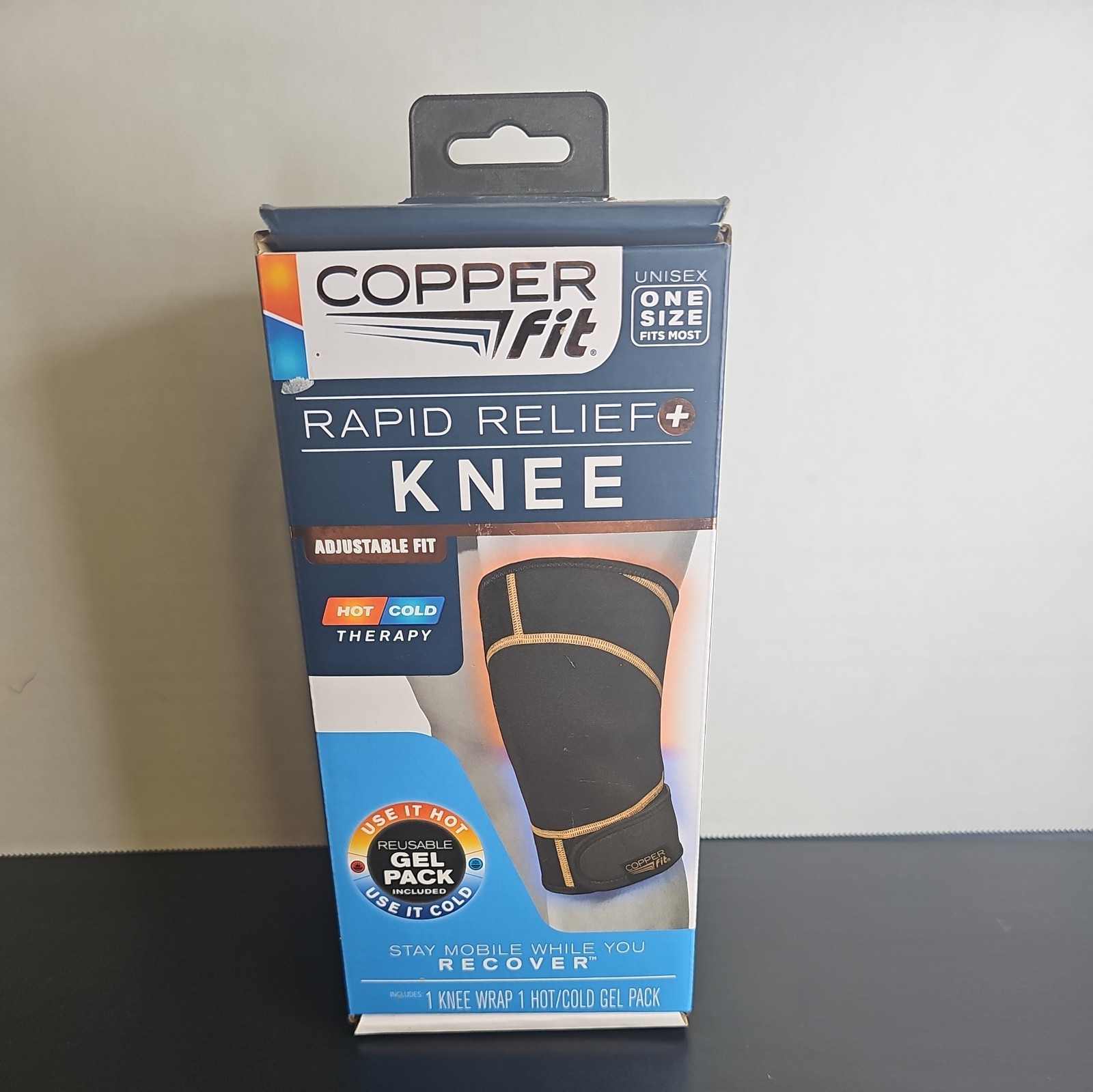 Copper Fit® Rapid Relief Knee Compression Wrap Brace with Hot Cold Therapy t8