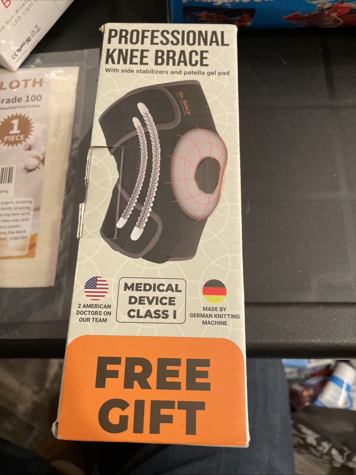 DR. BRACE Knee Brace with Side Stabilizers & Patella Gel Pads (Medium)