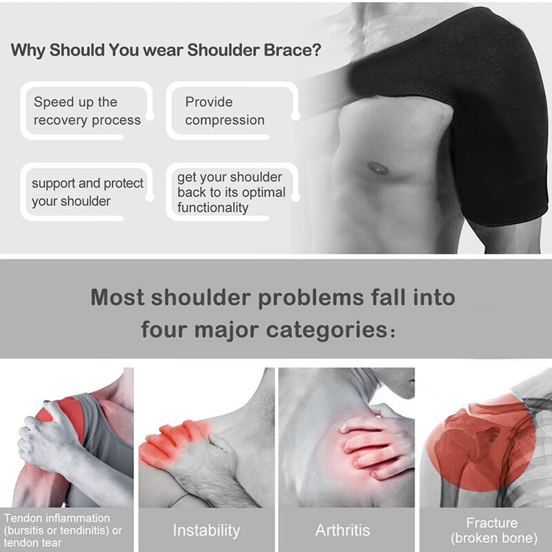 Shoulder Brace Support Rotator Cuff Pain Relief Adjustable Belt Sprains Wrap